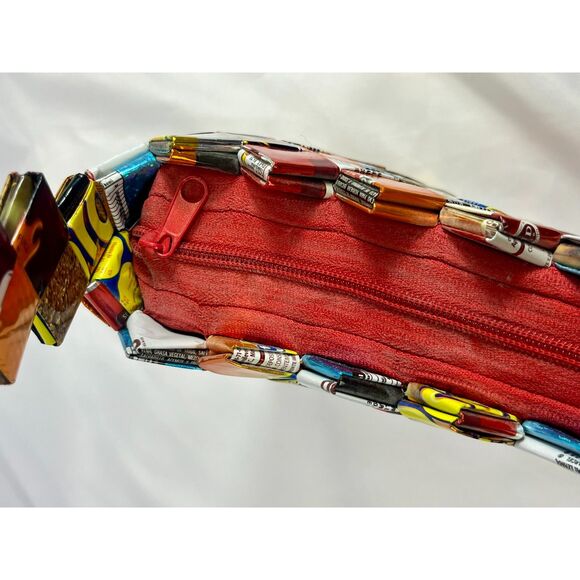 Vintage Candy Gum Wrapper Woven Handbag Recycled Material - Picture 8 of 9